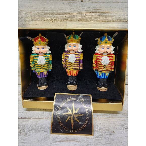 Unused Set of 3~Christopher Radko Nutcracker WINE BOTTLE CORK STOPPERS - Picture 1 of 8